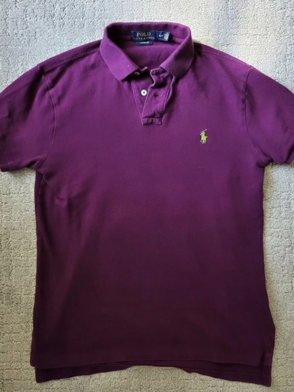 Polo Ralph Lauren Custom Fit Cotton Mesh Polo Shirt Purple Small